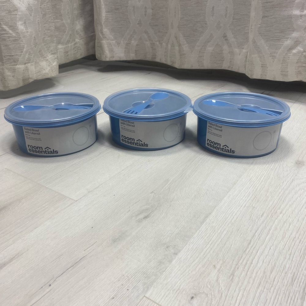 Room Essentials Light Blue Round Food Storage Set of 3